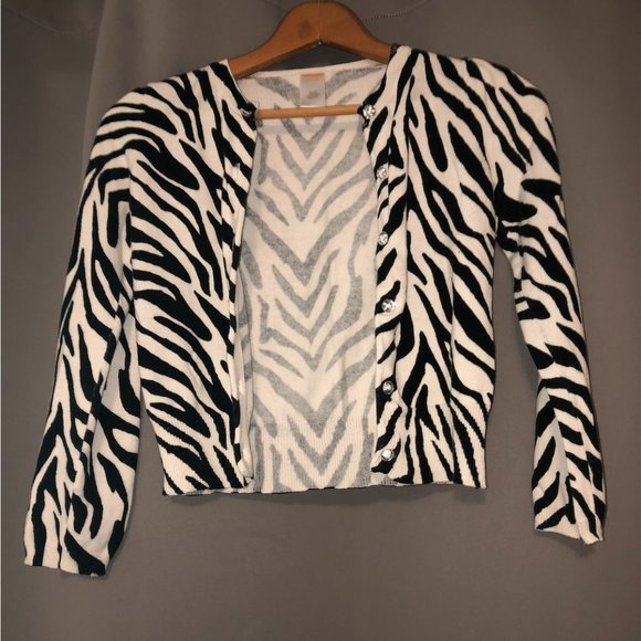 Gymboree zebra print sweater size 7/8 - Picture 3 of 4